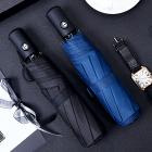 Black Coating Rain Sun Automatic Umbrella Anti UV 3 Folding Wind Resis_1